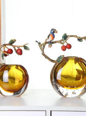 琅轻奢璃花瓶彩摆件客厅插花样板房玄关电视柜酒柜琉餐珐桌CF-061