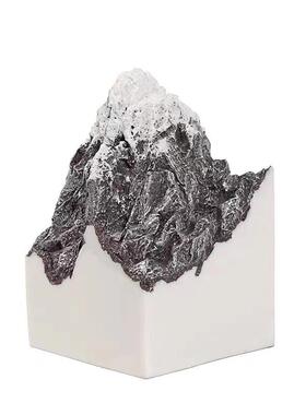 纯白色假摆山件树脂艺品山摆峰室内假山景工观新中式家居饰品件