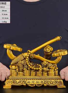 高档采产品铜如意饰品购，，万事如意，中国风客厅门厅，酒柜，办