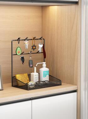 钥匙收纳摆件玄关入户门口置物架进门鞋柜饰品收纳盒口罩挂架神器