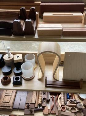 定制加工黑胡桃手柄拉手底座圆木棒木盖子实木工艺品配件黑胡桃木