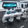Control room command center console dispatch office central console multimedia console security paint computer desk