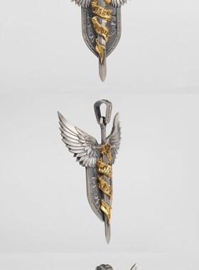 星辰铸造战锤40K战锤周边黑暗天使狮王之剑吊坠