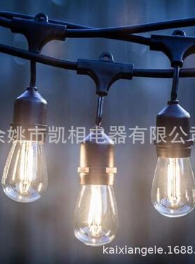 E27太阳能串灯户外庭院防水灯带阳台挂灯花园布置装饰