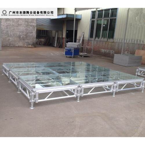 厂家直销铝合金拼装舞台演唱会活动舞台圆形钢化玻璃婚庆展台 - 图2