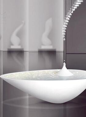 创意禅意喷泉摆件水滴山水水景小品简约现代流水会所装饰水钵聚宝