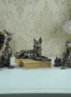 创意冷铸铜工艺品动物家居摆BOR客电视玄关书房件柜办公室桌面装