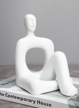 0042代简摆约表情包人物树脂雕件样板塑房电视柜客厅玄关创现意装