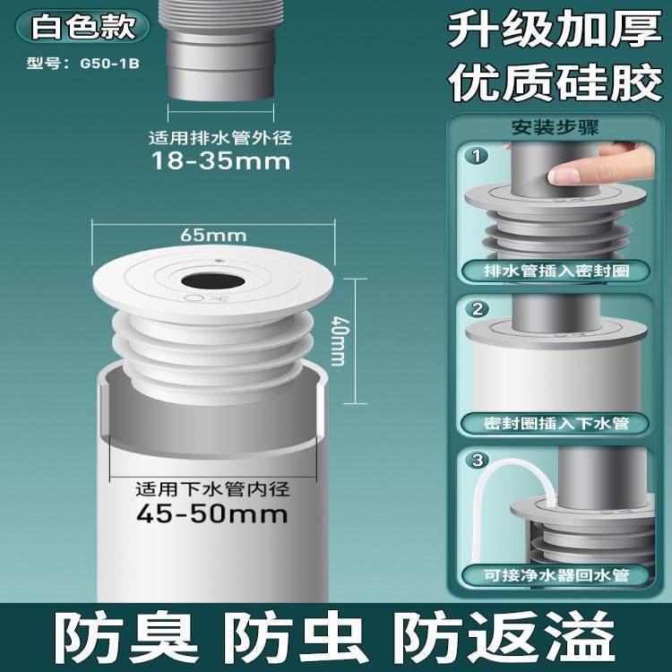 下水管防返臭神器洗手盆池密封圈厨房洗菜盆排水管道硅胶塞堵口器,淘宝优惠券,粉丝福利购,淘宝优惠卷