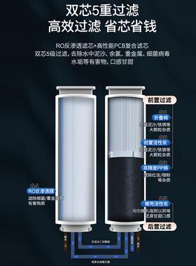 0陈水800G纯水机大流量无桶净水机家用厨房直饮RO反渗透净水器