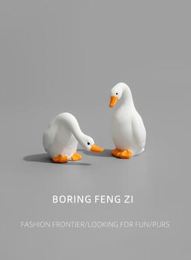 阿鸭家！无聊瞭摆几祇大白鹅看看桌面情绪治愈小摆件小众工位装饰