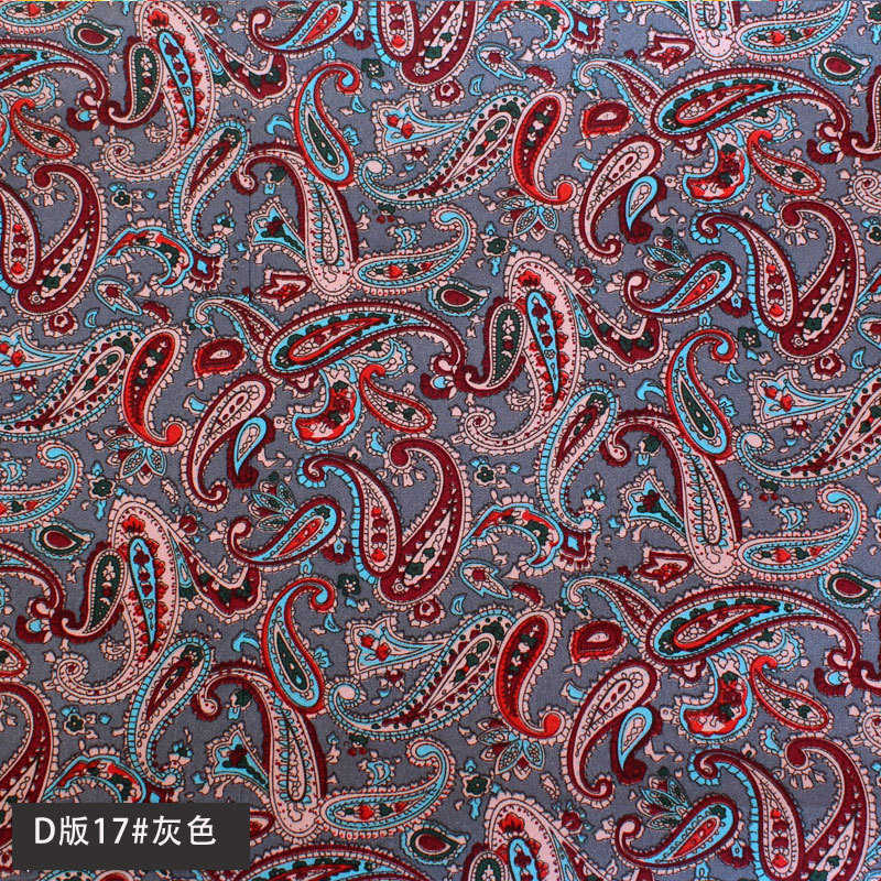 平纹桃皮绒印花布 腰果花水蜜桃涤纶印花布 服装鞋材袖里手袋里布 - 图3