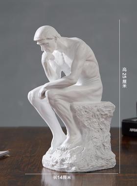 新款创意人物雕厅思考者沉思者摆件客书塑房样板房办公装饰品室小