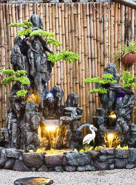 大型庭院假山流水喷泉风水轮阳台办公室摆件别墅户外花园鱼池造景