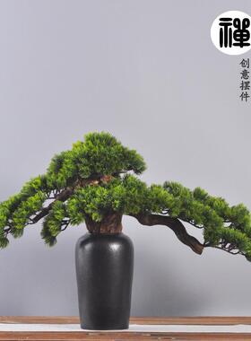 仿真迎松盆景创意免客保养鹃根工艺品办公桌杜家客厅M00094电视柜