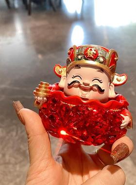 镶钻财神小摆件一对办公室桌面家居汽车车载装饰品女生日结婚礼物