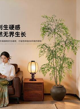 南天竹仿真假树落地盆栽客厅高级逼真装饰现代软装北欧风仿生植物