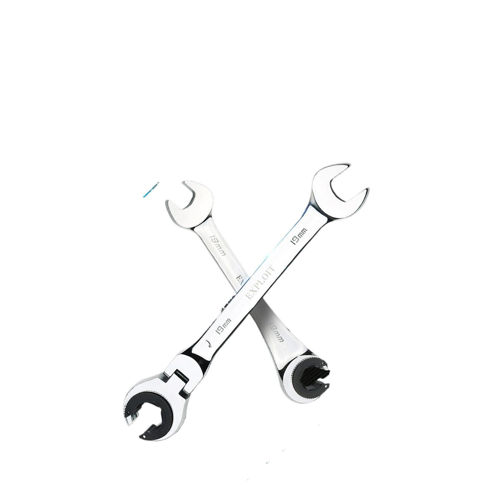 开口油管棘轮扳手72齿活动头半开口叉口荆棘梅花两用快速扳手套装 - 图3