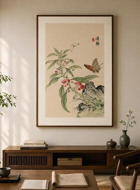 花开富贵牡丹图挂画级感卧室床头装饰画新中式餐厅客厅茶室摆画