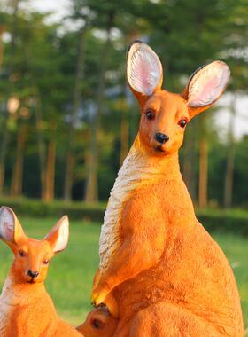 户外大型园林景观雕塑仿真动物袋鼠城市花园庭院工艺品摆件定制