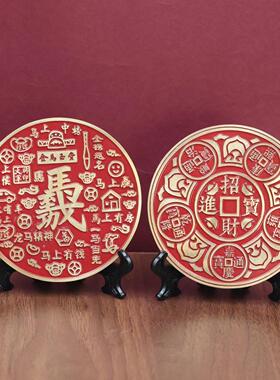 黄铜龙马精神马到成功马上有钱桌面摆件开运客厅书房玄关铜工艺品