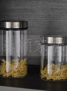日本品质展厅橱柜层架玻璃密封罐茶壶咖啡饮料矿泉水瓶样板房厨房