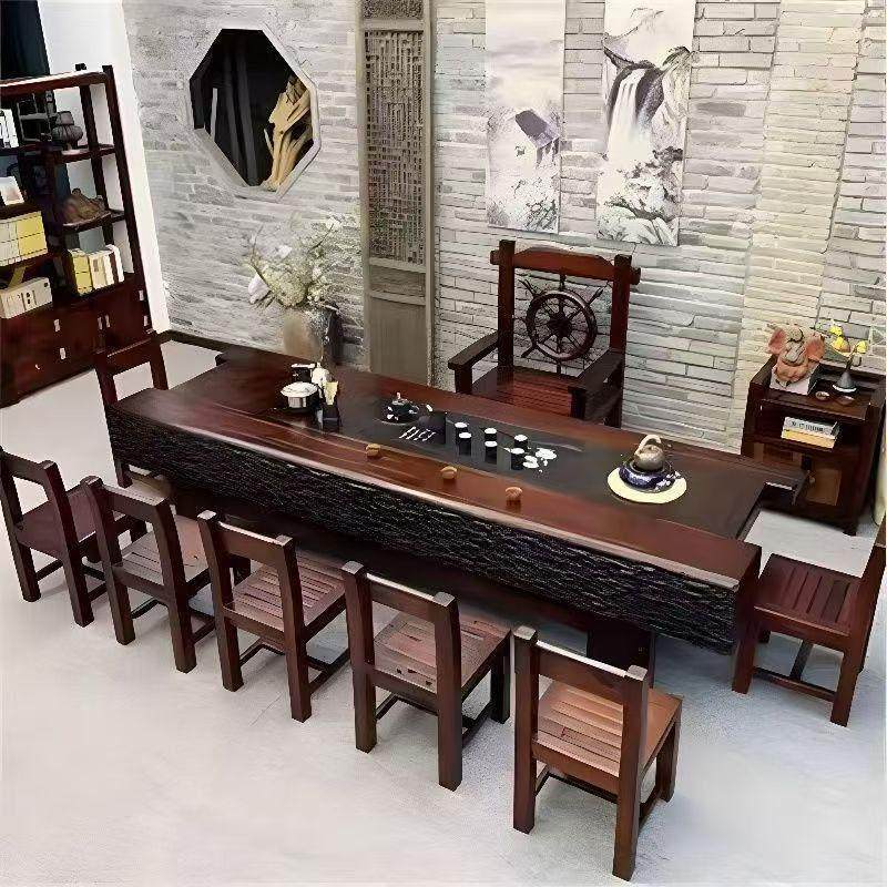 全实木茶桌烧水壶一体新中式老船木办公茶台客厅家用泡茶桌椅组合,淘宝优惠券,粉丝福利购,淘宝优惠卷