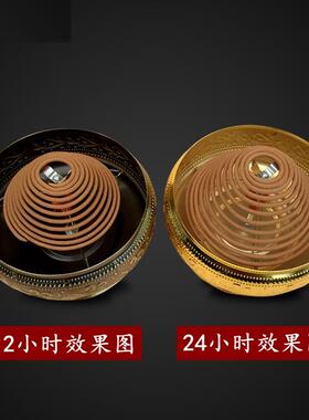 高档12小时24大号纹仿佛金属盘香炉具适花古24小时檀香炉蚊香盘熏