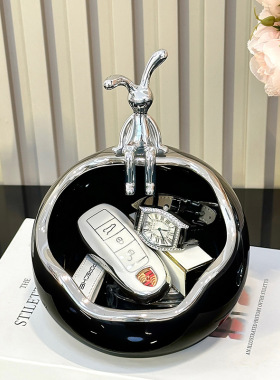 背景墙创意兔子玄关钥匙装饰摆件