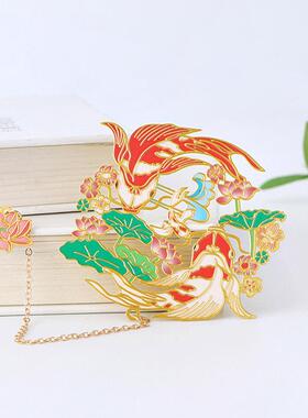 新款直销黄铜镂空学校山水金属书签创意中国风文创精美博物馆旅游