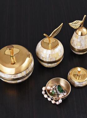 JKD88022欧尖式口黄铜宝首饰盒收纳盒烟灰缸蜡烛进台桌面家居饰品