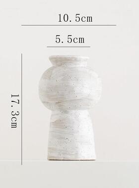 新款覆古创侘寂风白色意陶瓷花瓶玄关厅高级感插花客装饰培摆件水