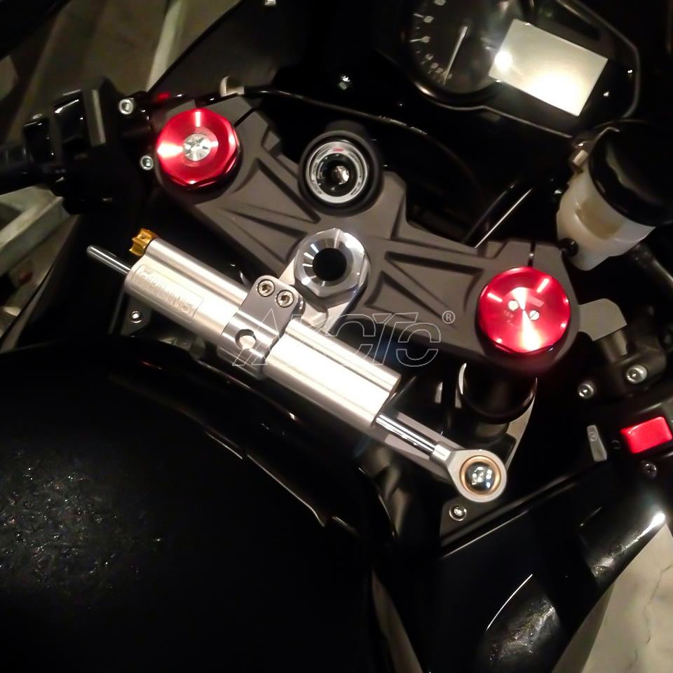 适用川崎ZX6R ZX6R636 NINJA600 改装方向阻尼器防止摇摆钛尺支架 - 图0