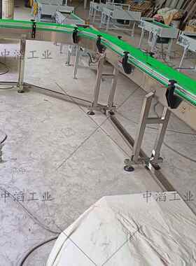 柔性链板输送机环形流水线不锈钢链板传送带转弯物流分拣运输机