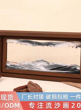 实木可旋转画框双面相框桌面摆件装饰木制纪念品工艺品流沙流沙画