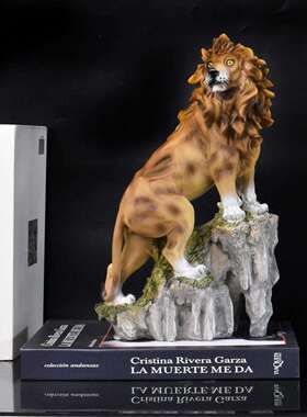 新中式树脂雄狮摆件办公室酒柜玄关客厅中国风创意家居桌面摆设