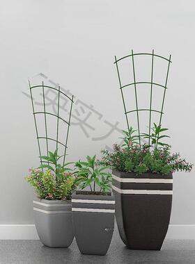 创意爬藤架植物攀爬架月季雪莹花盆支架铁艺固定杆山乌龟花架