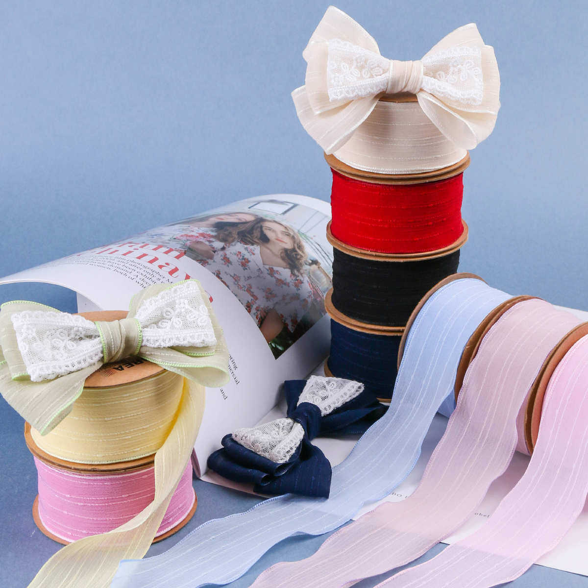 跳点竖纹雪纺织带 DIY蝴蝶结发饰花艺花束资材领花洋装礼帽装饰,淘宝优惠券,粉丝福利购,淘宝优惠卷