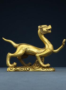 铜欣祥 黄铜四神兽摆件青龙朱雀玄武白虎办公室客厅玄关装饰品