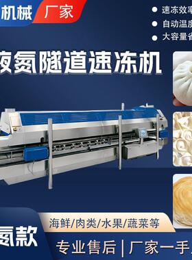 商用隧道式液氮速冻机全自动榴莲不锈钢速冻设备鸡爪猪蹄冷冻机