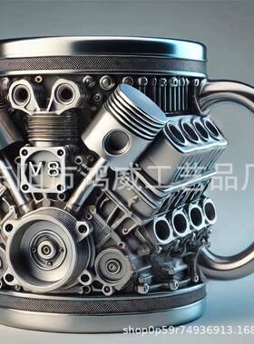 跨境发动机V8杯子V6发动机创意马克杯树脂工艺设计杯子立体杯子