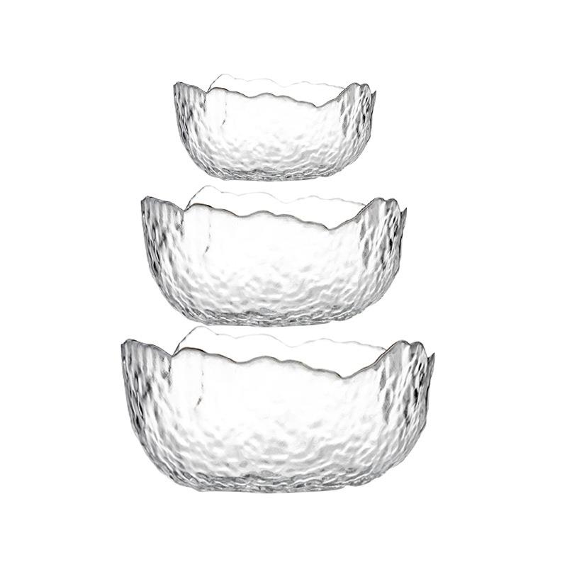 厂家网红玻璃沙拉碗水果盘餐具不规则金边家用客厅茶几水果碗现货 - 图3