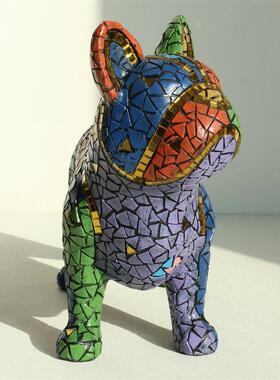 斗犬摆件创意狗雕像现代家客牛厅1玄居关酒柜公室桌面办动物装饰