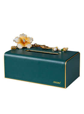 珐琅彩纸巾盒摆件批发高档轻奢家居抽纸盒茶几家用餐巾客厅纸抽