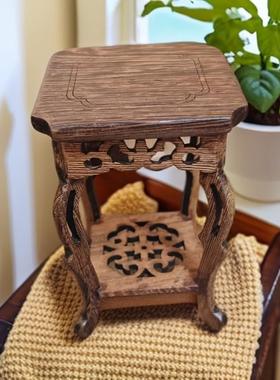 紫砂壶鸡翅海马红花底座装饰摆件