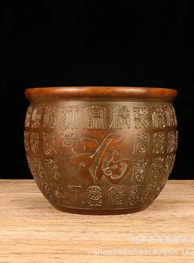 铜米001缸《福缸财缸系》百福铜关缸年有余缸列连客厅玄桌面摆件