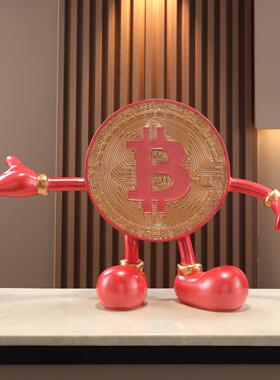 比特币造型创意摆件家居客厅电视柜玄关酒柜装饰品开业乔迁送礼
