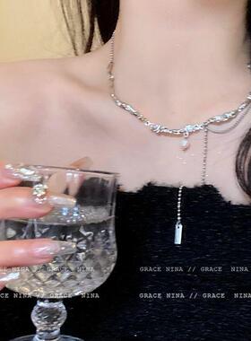 闪钻碎银子珍珠项链爆款设计项链