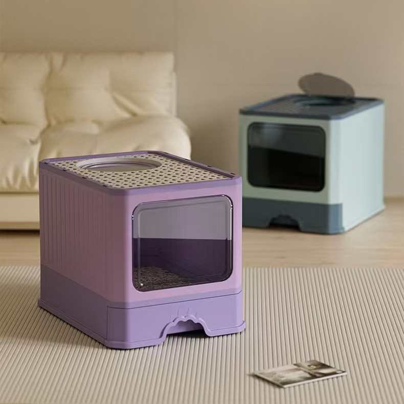 猫砂盆用品防外溅隔臭猫厕所超大号加强加厚抽屉全封闭 - 图2