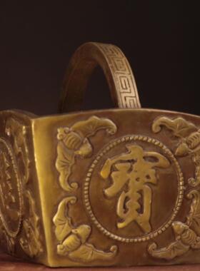 杨铜记 金银满斗金属工艺品家居铜摆件 铜仿古日进斗金 铜斗